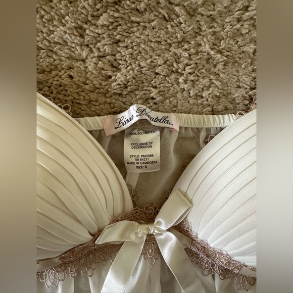 Linea Donatella Sheer White Chemise with Pink Accents - Picture 2 of 2